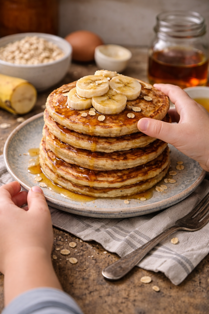 kochen mit Kindern - Bananen Pancakes