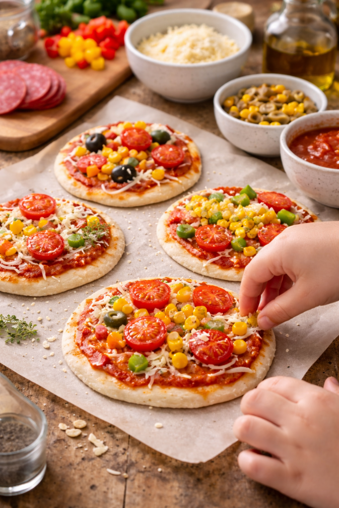 kochen mit Kindern - Mini Pizzas