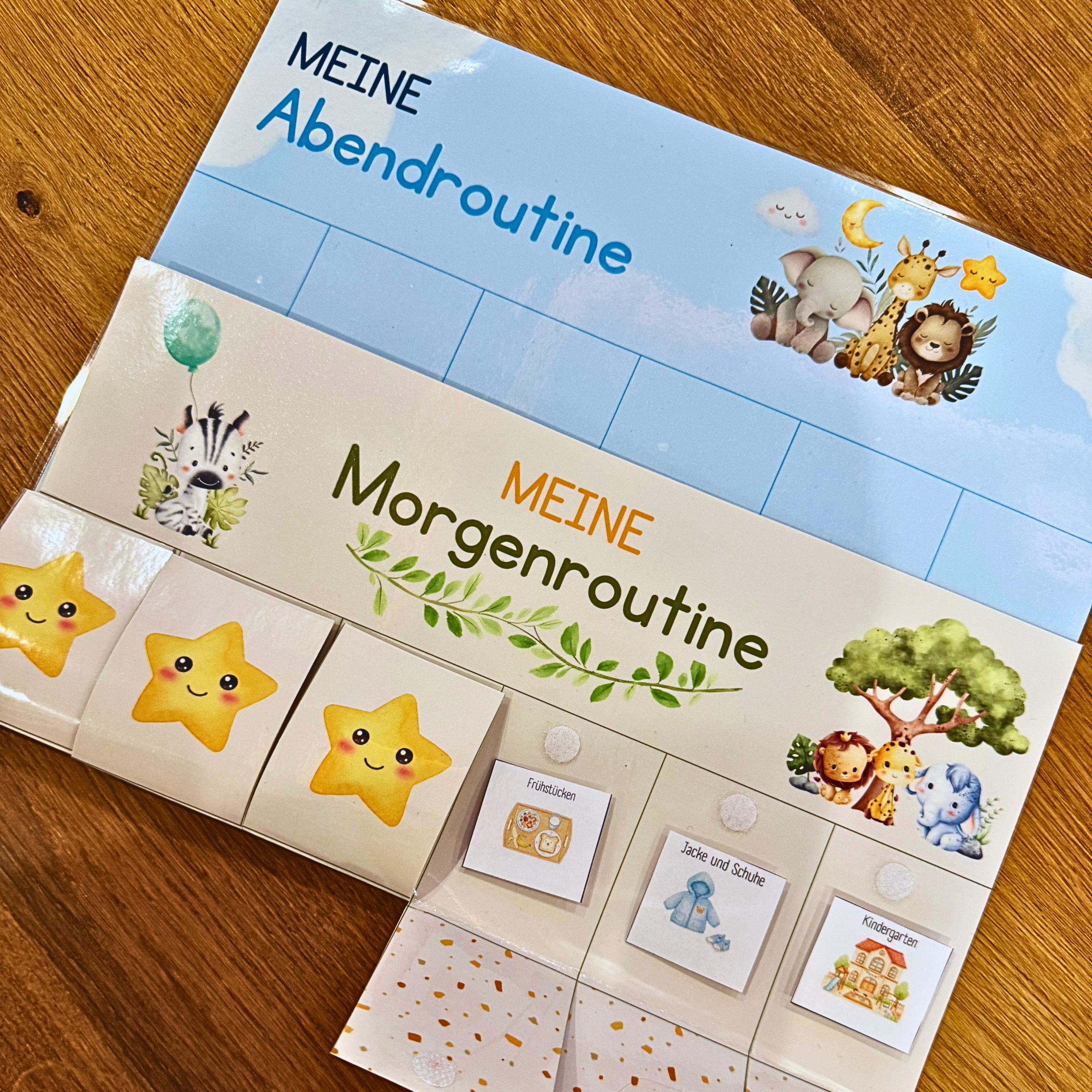Routineplan Kinder Dschungel Blau-Grün – Safari Morgenroutine & Abendroutine zum Ausdrucken – Bild 2